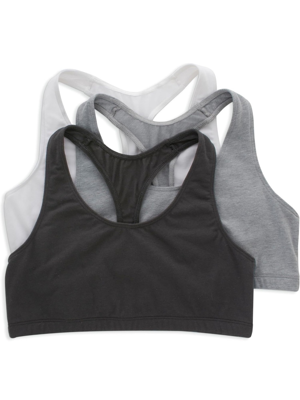 Hanes Women's Racerback Cotton T-Back Bralette (3 Pack)